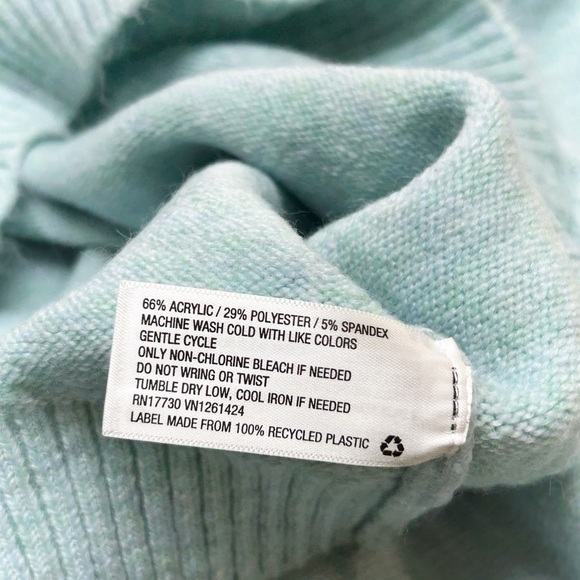 Wild Fable Puff Sleeve Crewneck Pullover Sweater Light Blue Size M NWT - Picture 5 of 8